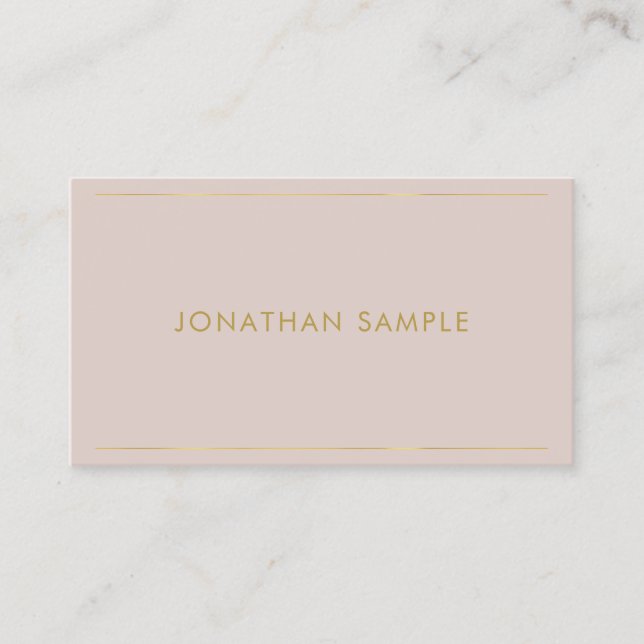 Stylish Gold Name Modern Simple Design Template Business Card (Front)