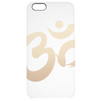 Stylish Gold Om Symbol Yoga Clear Iphone 6 Plus Case by caseplus at Zazzle