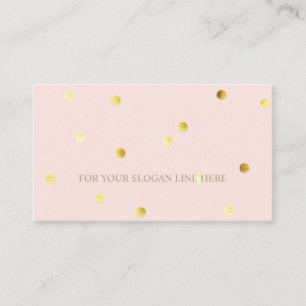 Stylish Gold Polka Dot Pattern Pink Business Card