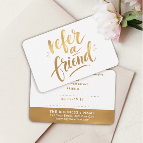 Stylish Gold Refer Friend Discount Coupon Voucher