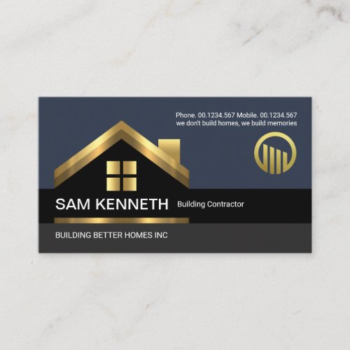 Stylish Gold Rooftop Building Construction Builder Business Card