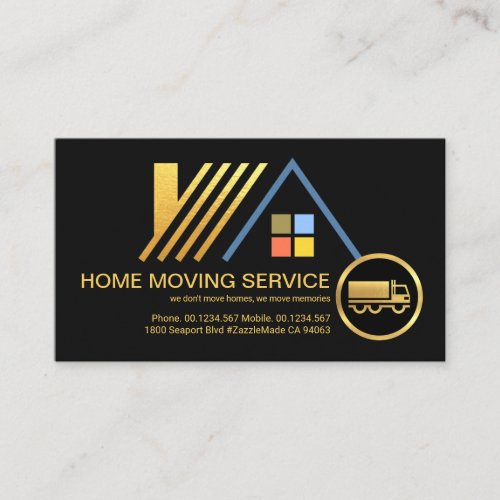 Stylish Gold Rooftop On The Move ZazzleMade Business Card