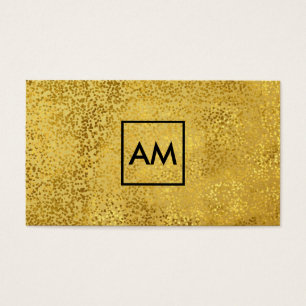 Stylish Gold Specks Metallic Gold Monogram