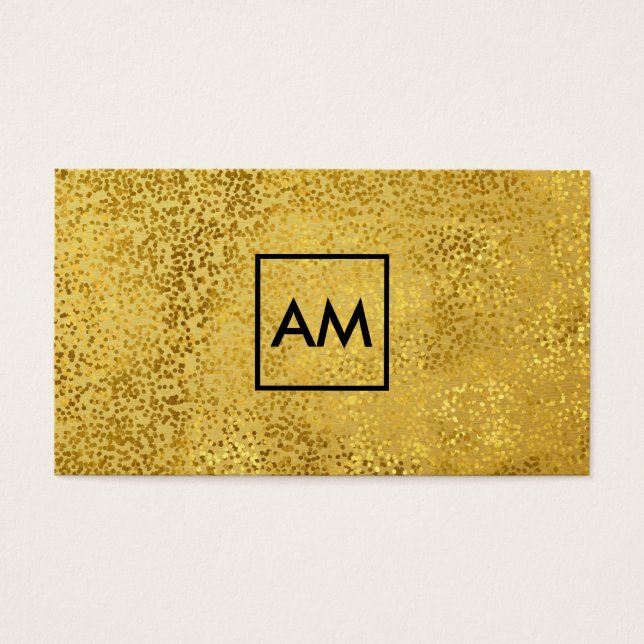 Stylish Gold Specks Metallic Gold Monogram (Front)