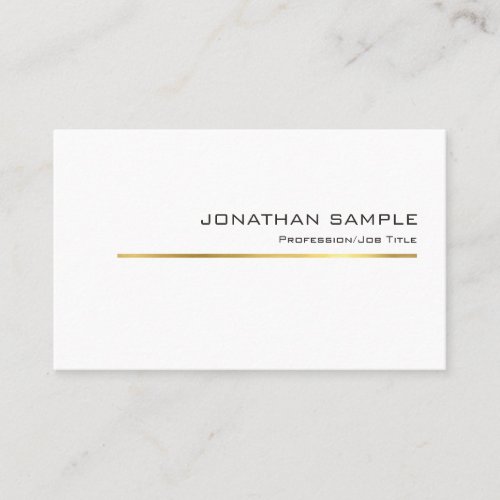 Stylish Gold Stripe Design Professional Chic Plain Business Card