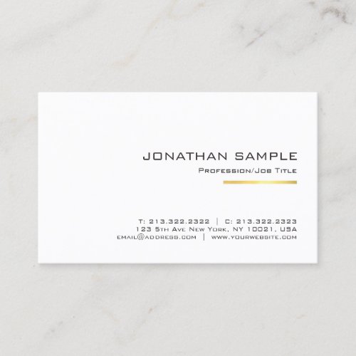Stylish Gold Striped Sleek Design Trendy Plain Business Card