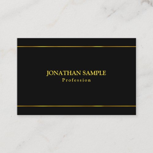 Stylish Gold Stripes Black Modern Glamour Template Business Card