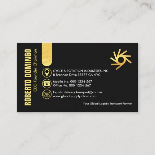 Stylish Gold Tab Icons Startup CEO Business Card