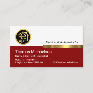 Stylish Gold Tab On White Red Layer Business Card