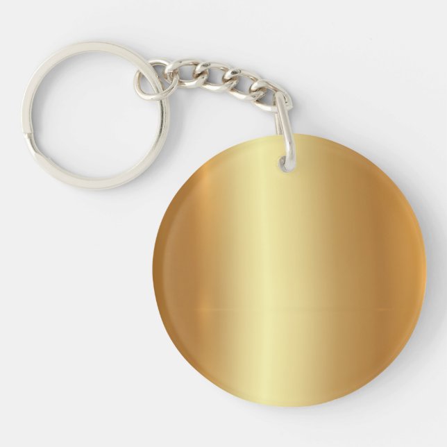 Stylish Gold Template Circle Double Sided Blank Keychain (Front)