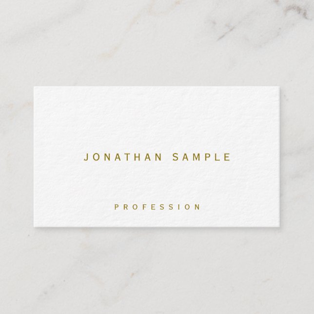 Stylish Gold Text Premium Ultra Thick Luxury Business Card (Front)