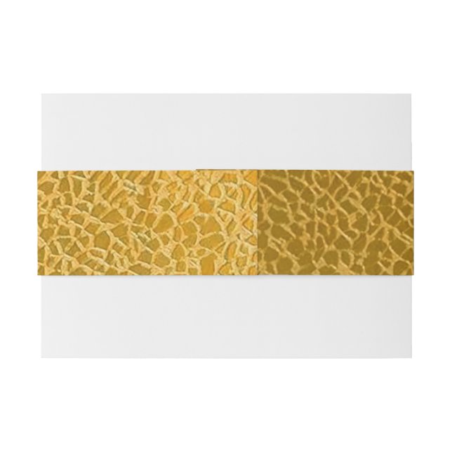 Stylish Gold Textured Belly Band for Invitations (Back Example)