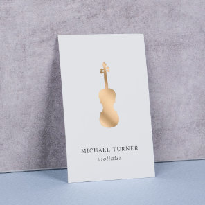 Stylish Gold Violin Musician Minimal  Business Card