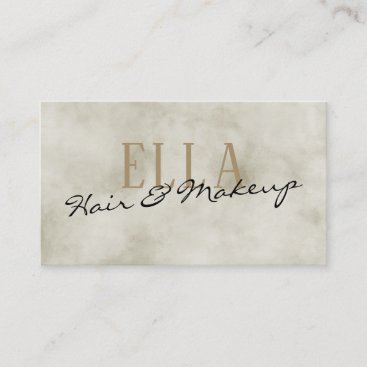 Stylish Gold Watercolor Hair Makeup Business Card