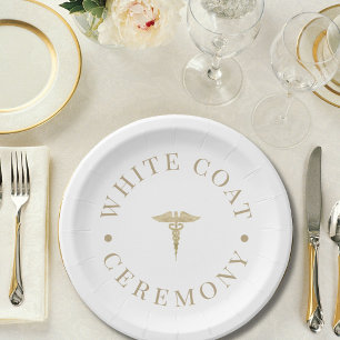 Stylish Gold White Coat Ceremony  Paper Plates