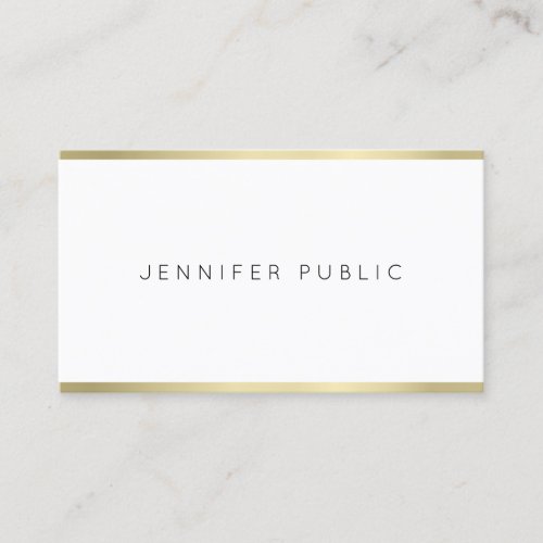 Stylish Gold White Minimal Design Professional Top Business Card