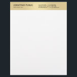 Stylish Gold White Modern Elegant Simple Template Letterhead<br><div class="desc">Stylish Gold White Modern Elegant Simple Template Letterhead.</div>