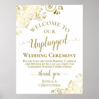 Stylish Gold & White Unplugged Wedding Ceremony