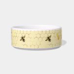 Stylish Gold Yellow Bees Honeycomb Pet Bowl<br><div class="desc">Gold and Yellow Honeycomb with bees.</div>