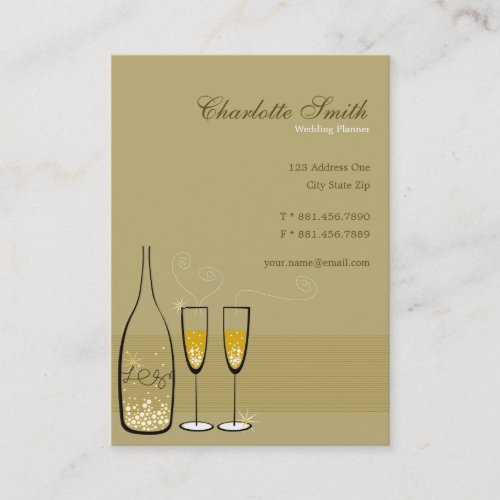 Stylish Golden Champagne Bubbly Classy Modern Chic Business Card