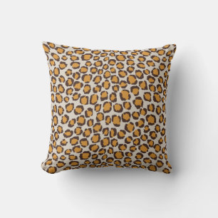 Stylish golden cheetah print  with monogram throw pillow