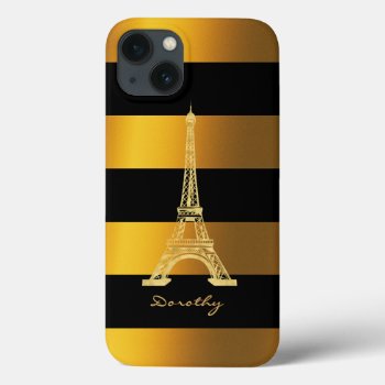 Stylish Golden Eiffel Tower | Unique Gifts Iphone 13 Case by BestCases4u at Zazzle