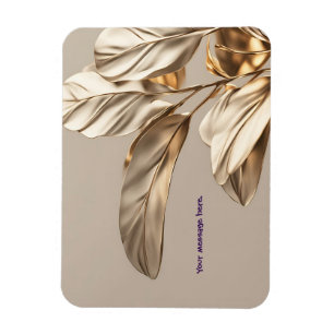 Stylish Golden Leaf Mug Magnet