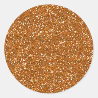 Orange sparkly glitter star sticker, Zazzle