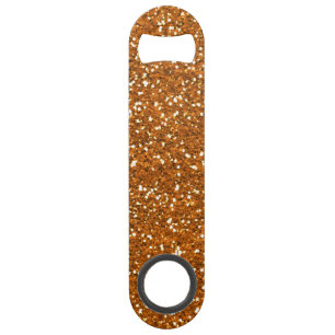 Stylish Golden Orange Glitter Speed Bottle Opener