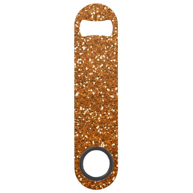 Stylish Golden Orange Glitter Speed Bottle Opener (Front)