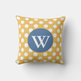 Stylish Golden Yellow Polka Dot Decorator Pillow