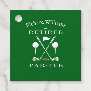 Stylish Golf Club Emblem Retirement Party Favor Tags