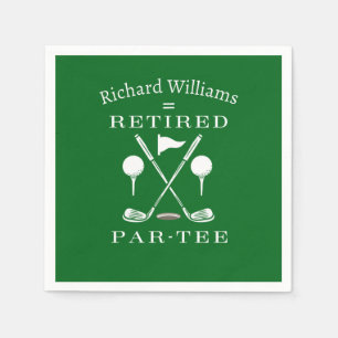 Stylish Golf Club Emblem Retirement Party Napkins