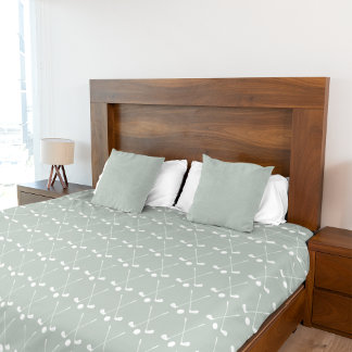 Stylish Golf Club Pattern Sage Green Reversible Duvet Cover