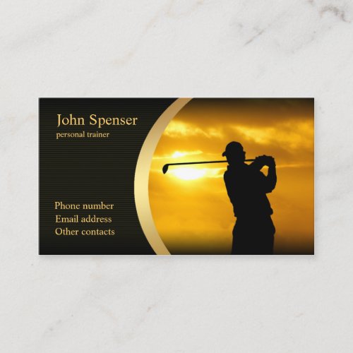 Stylish Golf Coach Business Card