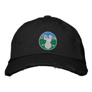 Stylish Golfer Striped Circle Elegant Design Embroidered Baseball Cap