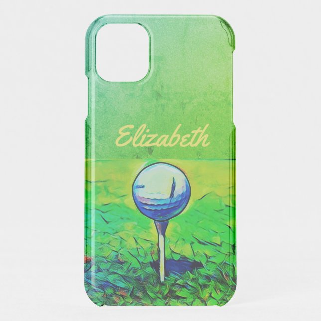 Stylish Golfing Sports Women's Golfer Cool Green Uncommon iPhone Case (Back)