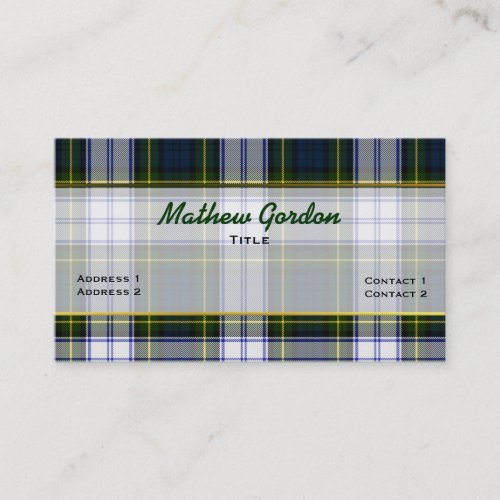 Stylish Gordon Dress Plaid Custom Business Card