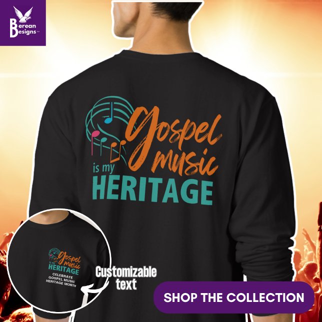 Stylish GOSPEL MUSIC IS MY HERITAGE  Sweatshirt (GOSPEL MUSIC IS MY HERITAGE stylish Christian sweatshirt to celebrate Heritage Month in September)