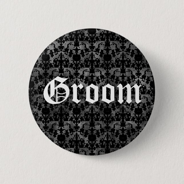 Stylish Gothic groom Button (Front)