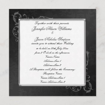 Stylish Gothic Wedding Invitation In Black & White by Truly_Uniquely at Zazzle
