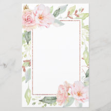 Stylish, Graceful Pink Blush Personal Stationery