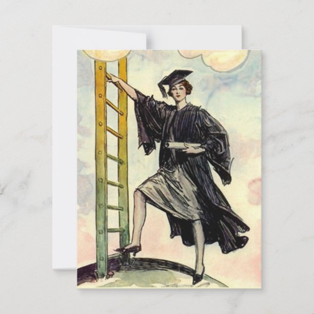 STYLISH GRAD GRADUATION INVITATION ~EZ2 CUSTOMIZE (Front)