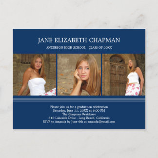 Stylish Grad Graduation Postcard