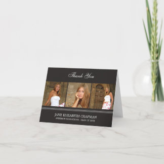 Stylish Grad Graduation Thank You Card