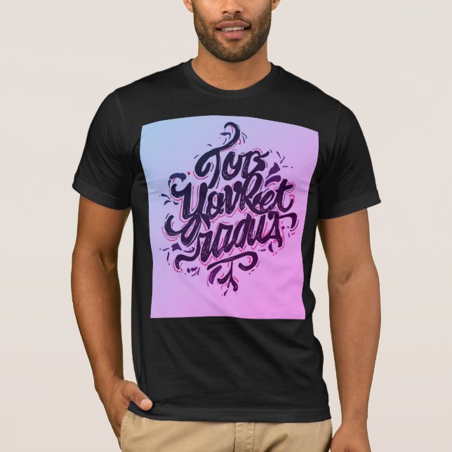 Stylish Gradient Typography T-Shirt for Men (Front)