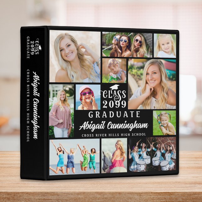 Stylish Graduate 11 Photo Collage Album Scrapbook 3 Ring Binder (Creator Uploaded)