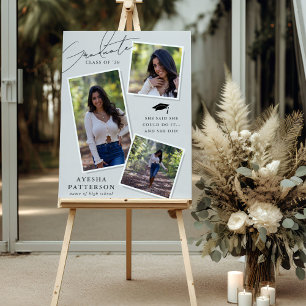 Stylish Graduate 3 Picture Graduation Party Foam Board