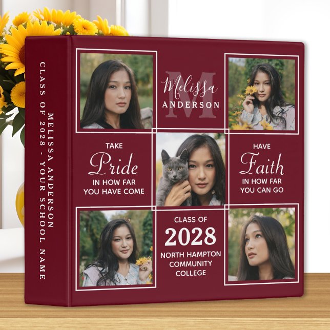 Stylish Graduate 5 Photo Scrapbook Graduation  3 Ring Binder (Creator Uploaded)