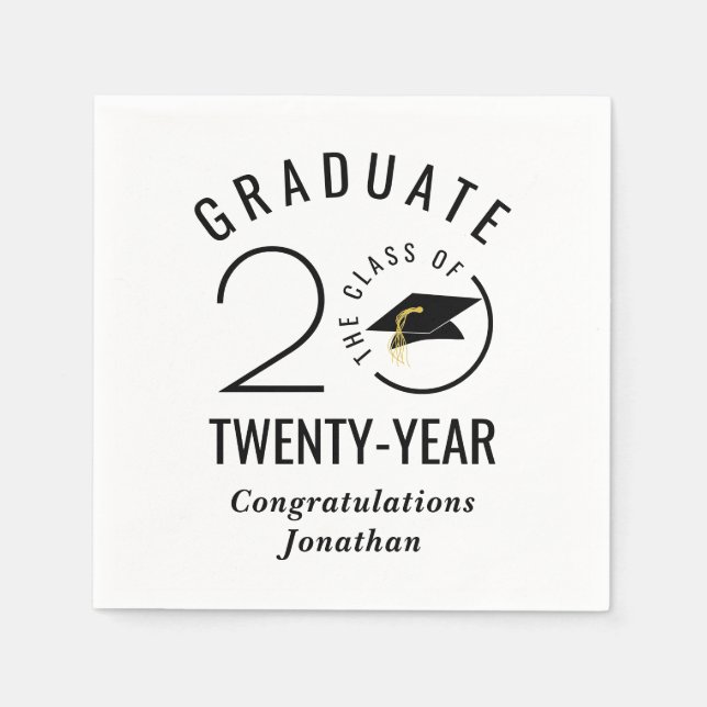 Stylish Graduate Class Year Custom Color Napkins (Front)